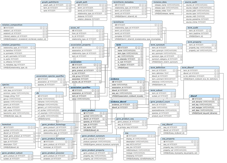 GO database diagram